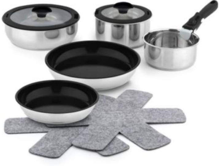 Essentielb - Batterie De Cuisine 10 Pcs Revetement Sain - Sans Pfas