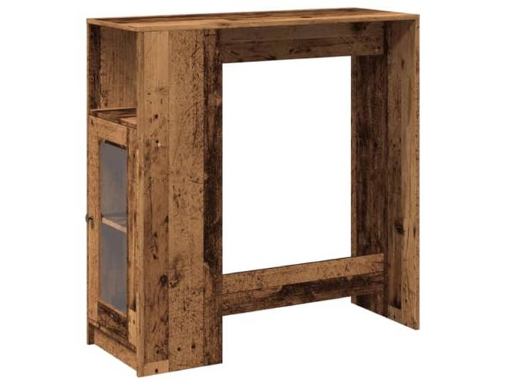 HBBMGYD Bartisch mit 3 Fächern aus technischem Holz, Altholz Glatte Oberfläche, feuchtigkeitsbeständig, Aufbewahrung für Flaschen und Bücher, Küche, Wohnzimmer, Esszimmer