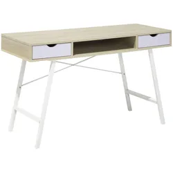 SCHREIBTISCH heller Holzfarbton/weiß 120/48/77 cm Clarita