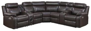 Fremont & Park "Vela 109"" 3-Piece Power Reclining Sectional Sofa with Console, Speaker"