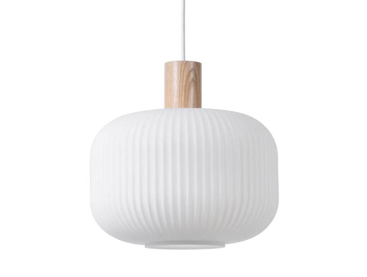 Scandi Living Suspension Fair Ø30 cm Verre gelé-frêne