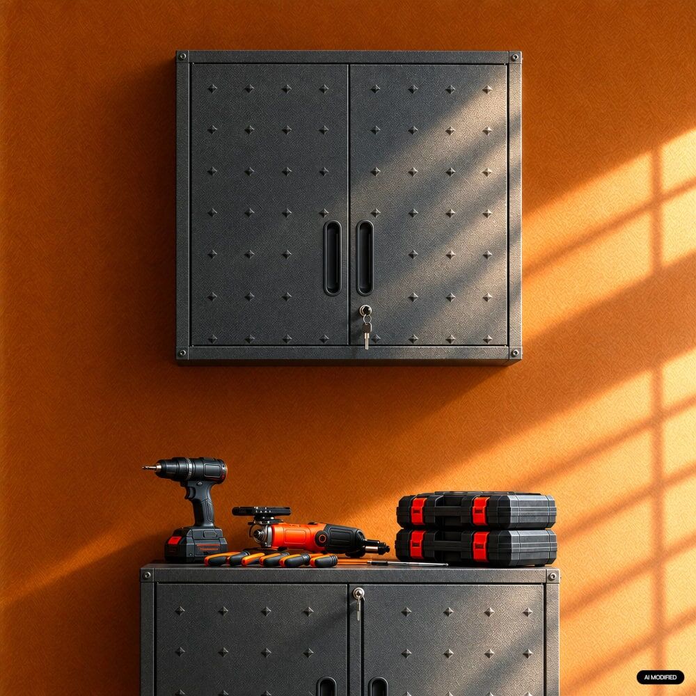 sweeek Mueble alto de almacenamiento para garaje, negro