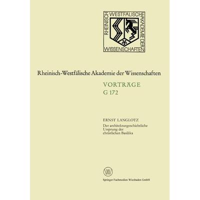 Der architekturgeschichtliche Ursprung der christlichen Basilika, Taschenbuch von Ernst Langlotz, VS Verlag für Sozialwissenschaften,