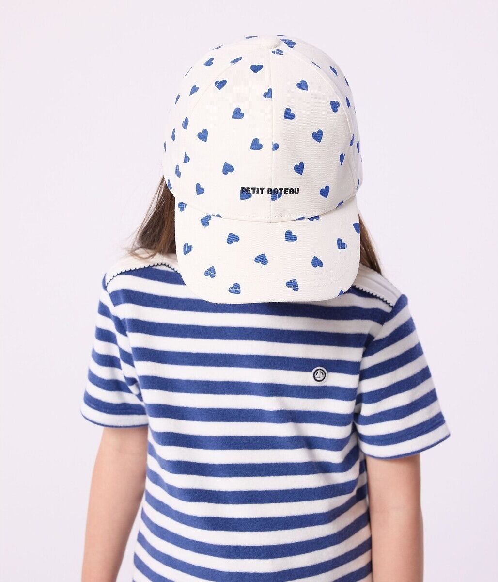 PETIT BATEAU Casquette enfant en serge imprimé cœurs