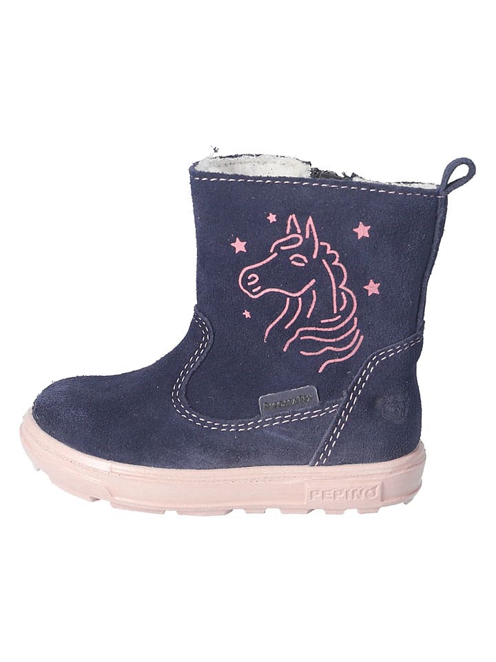 PEPINO Leder-Winterstiefel in Dunkelblau - 22