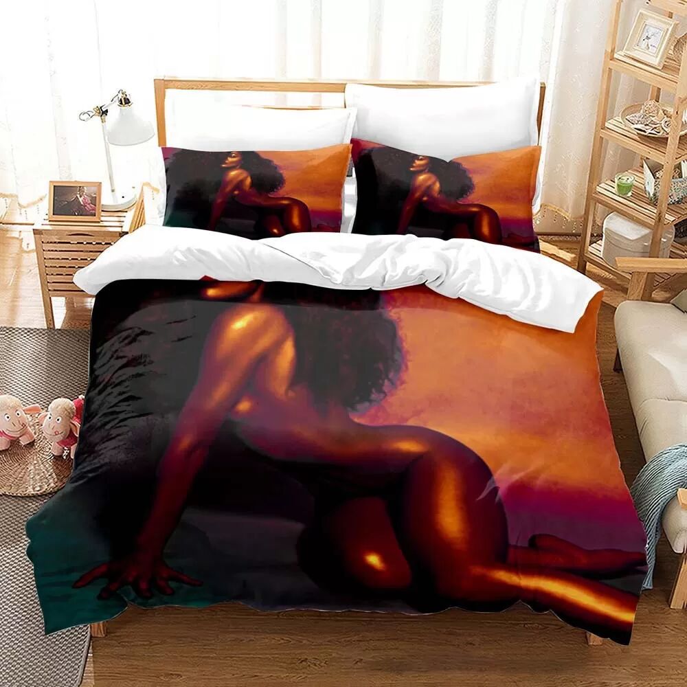 INF Parure de lit à impression numérique - Housse de couette 3 pièces avec taies d'oreiller