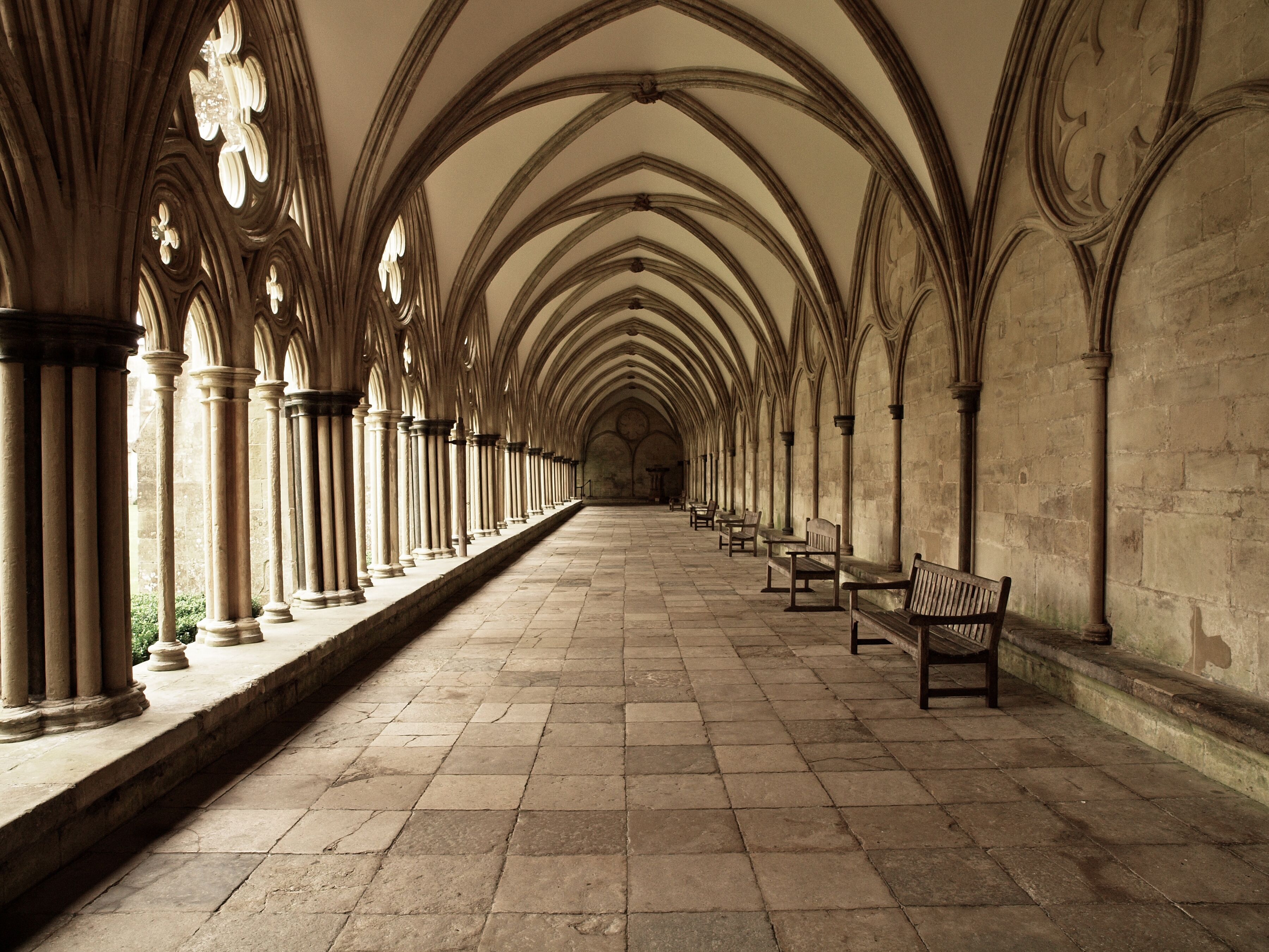 Fototapete PAPERMOON "Cathedral Archway", bunt, B:2m L:1,49m, Vlies, Tapeten, Fototapete bunt B/L: 2m x 1,49m, Bahnen: 4 Stk.