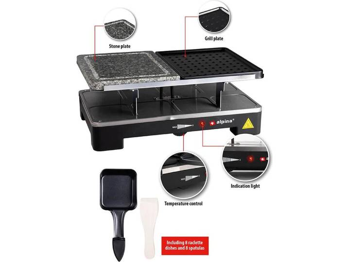 ALPINA Raclette Fer Gril à pierre