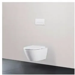 Duravit D-Neo Wand-WC Set 45770900A1  Rimless, Tiefspüler, WC mit WC-Sitz, Durafix Befestigung, Weiß Hochglanz