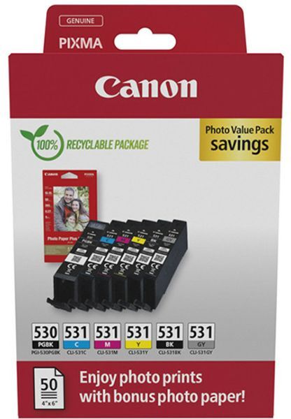 Canon PGI-530/CLI-531 PGBK/C/M/Y/BK - 6 couleurs - Cartouche d'encre - Multipack