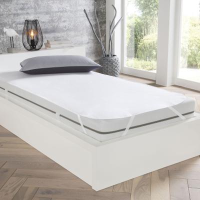 Matratzenauflage IBENA "Pure Aktiv 5516", weiß, B:160cm H:0,5cm L:200cm, Obermaterial: 100% Baumwolle, Matratzenzubehör, Wasserdicht, kochfest