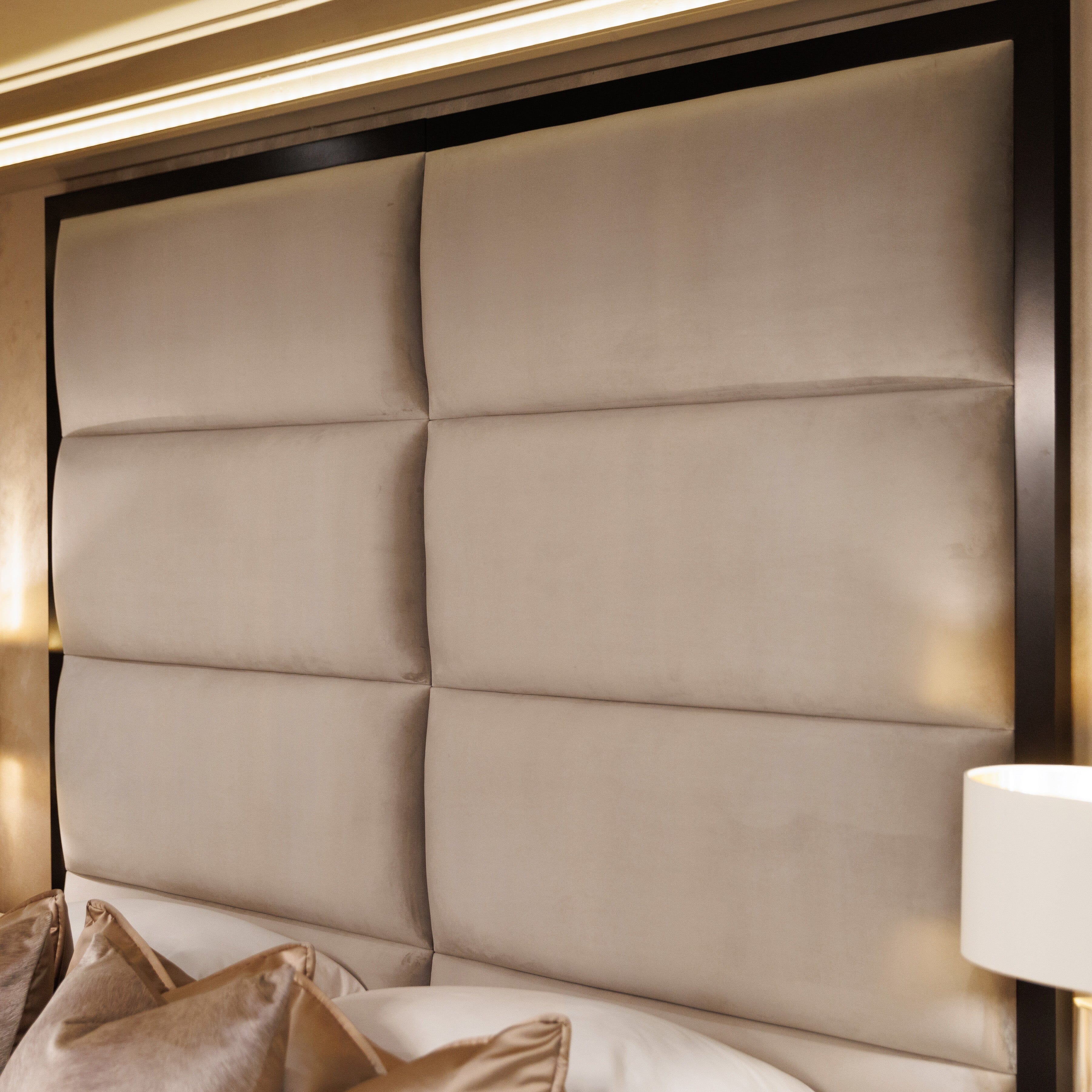 Praline Luxury Velvet Chocolate Box Headboard, King / King