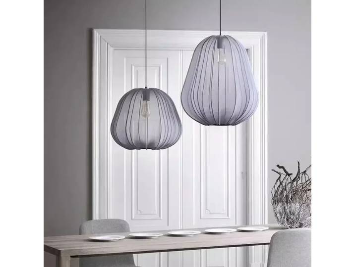 Lampe à suspension scandinave lanterne en soie lustre suspendu tissu lumineux pour salon chambre Restaurant salle à manger décor à la maison