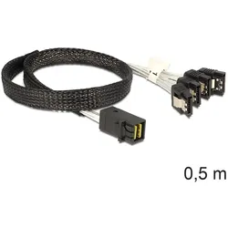 DELOCK Kabel Mini SAS HD SFF 8643 x4 Stecker > 4 x SATA Buch