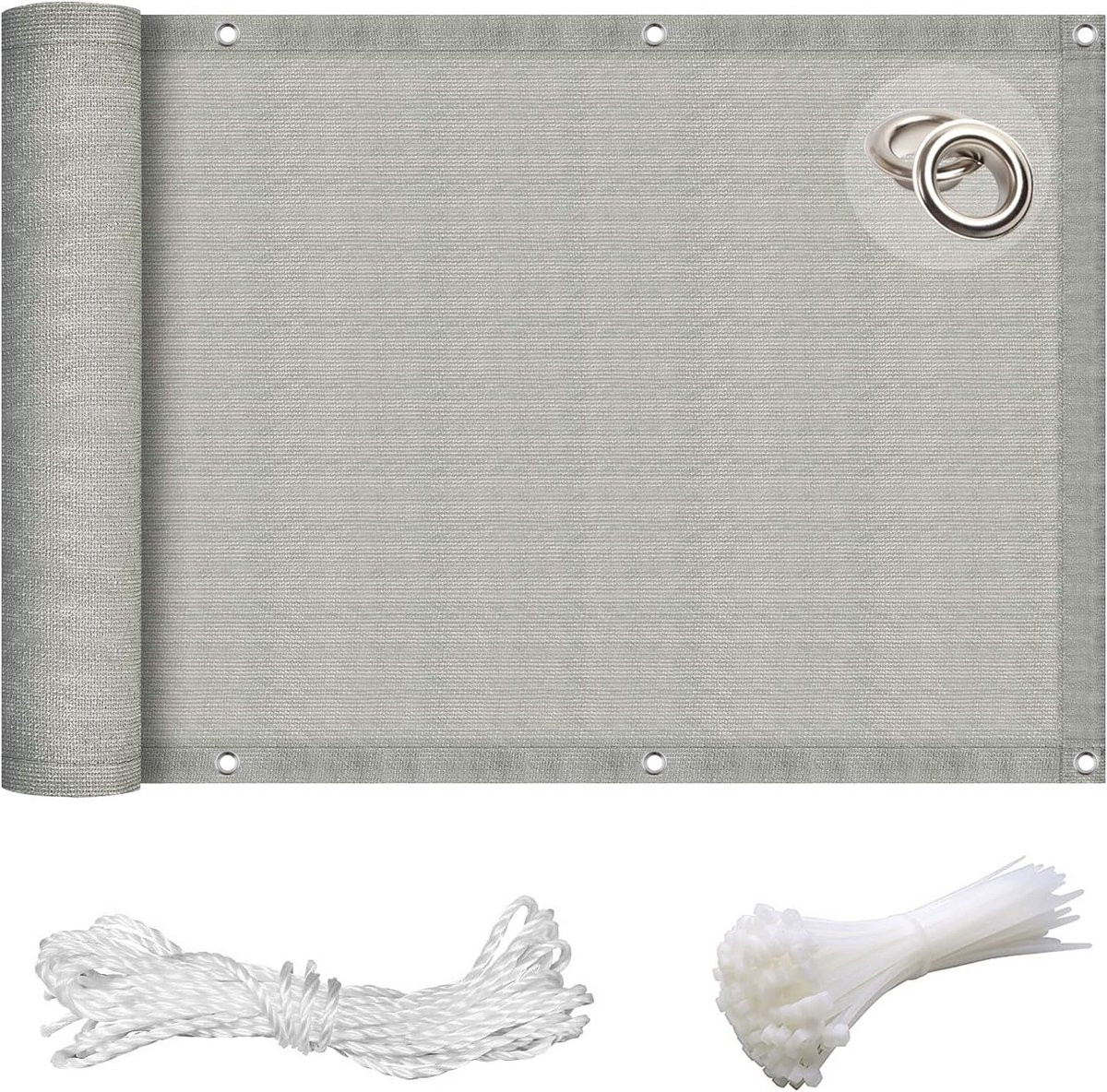 Grijs Balkonscherm voor Inkijkbescherming en Privacy - 75 x 850 cm
