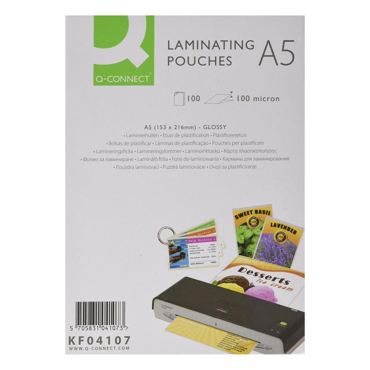 Q-Connect Laminierfolien glänzend (A5, 100 Stk., 100 µm) (KF04107)