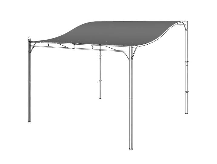 Outsunny Toit de Rechange Pergola 3x3m Gris Foncé Terrasse