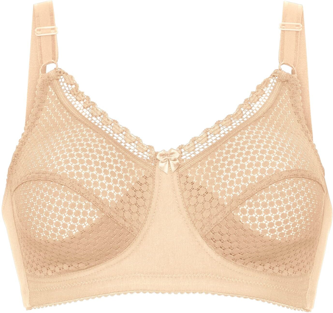 Bügelloser BH MISS MARY, Damen, Gr. 110, Cup C, beige, 80% Baumwolle, 13% Elasthan, 7% Polyamid, BHs Bügelloser BH beige 110, Cup C