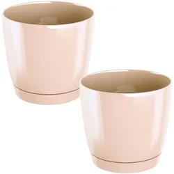 WellHome - Set 2 Pflanztöpfe 0,6L Coubi Ø12 cm/Stück Farbe Creme