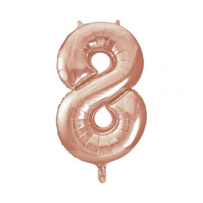 XL Folienballon Zahl 8 Roségold