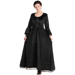 Metamorph Vampirkleid mit Spitze schwarz (XXL)
