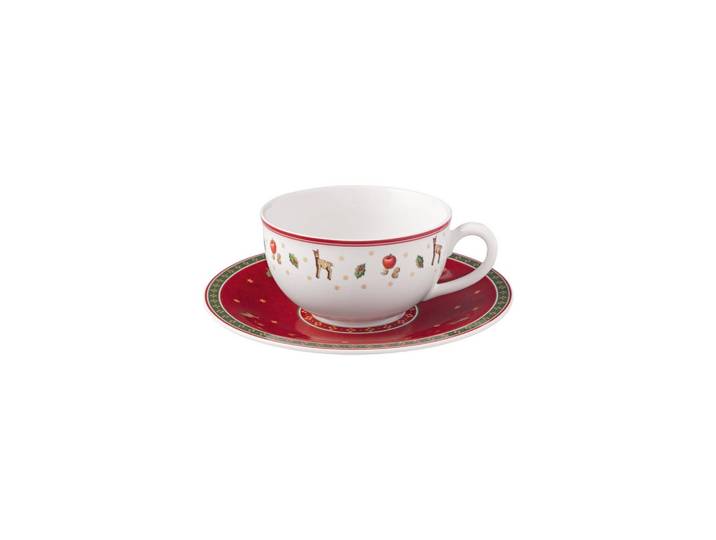 MILCHKAFFEETASSE MIT UNTERTASSE Toy's Delight bunt 260 ml 2er Set