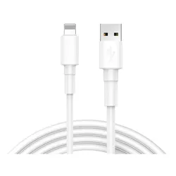 Reekin 2.4A SUPERFAST Ladekabel USB Lightning - 1,0 Meter (Weiss-Nylon)