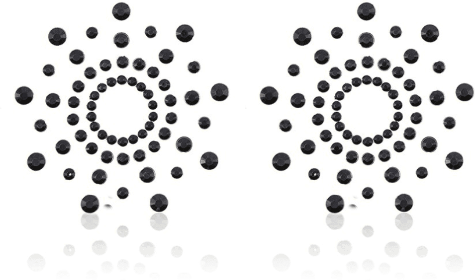 Be Lily Accessoires Paire de cache tétons adhésifs strass noir