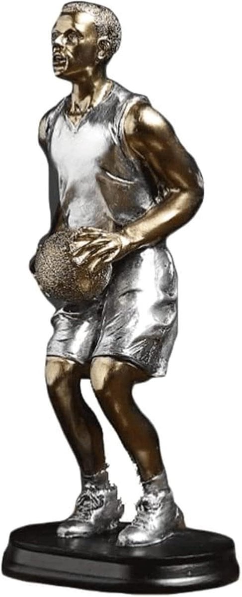 Abstract basketbalspeler sculptuur voor kantoordecoratie