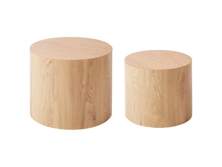 COUCHTISCH 2er-Set Hellbraun Manti