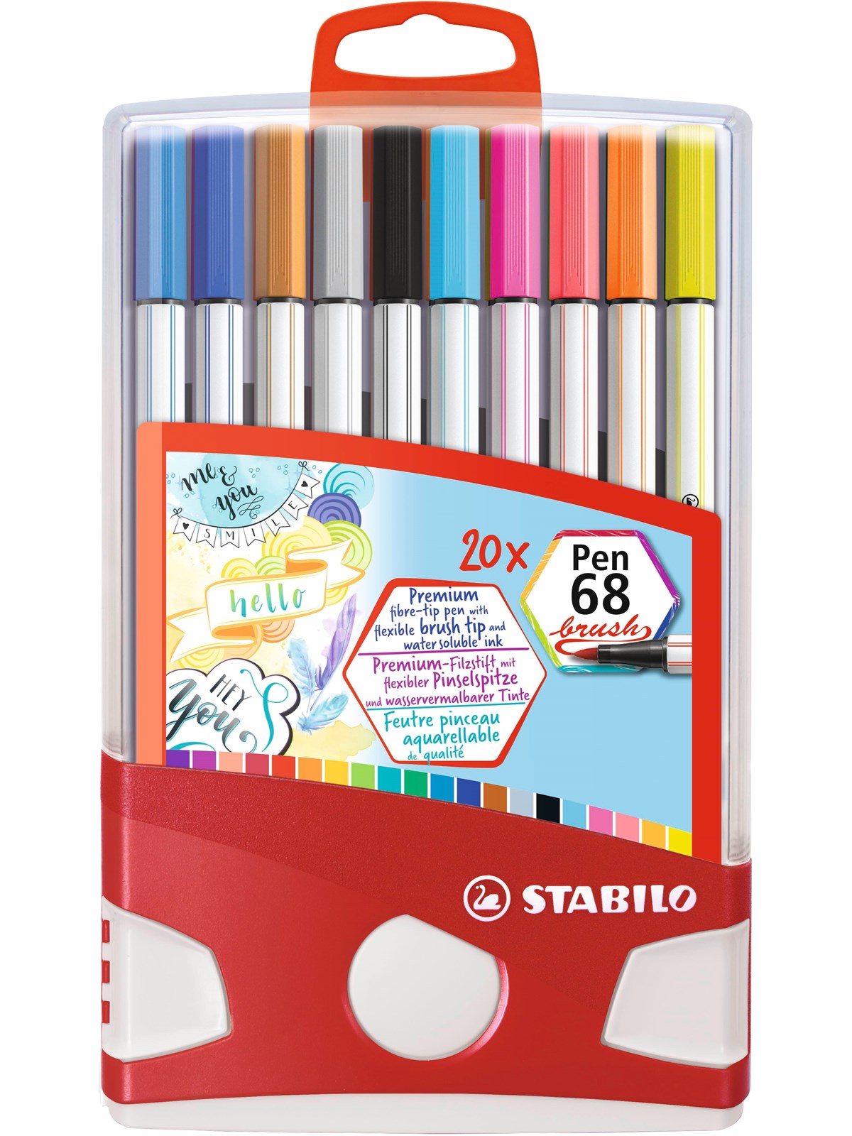 STABILO Pen 68 Colorparade pack of 20 brush pens
