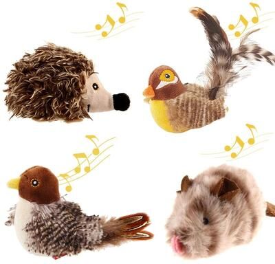 Uplift Picks GiGwi Interactive Cat Toy Sound Bird Mouse And Hedgehog Feather Toys For Cats all Set