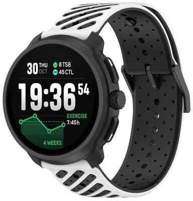 Everyday Crate Suunto Race 2 Silicone Watch Strap Breathable Twill Texture Replacement Band black White