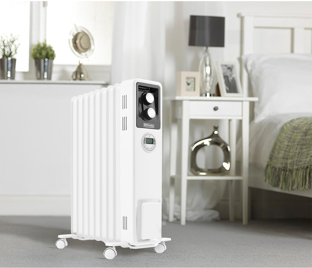 Dimplex 2kW Oil free Eco radiator with electronic 24 hour timer, LCD screen, and thermostat 62.9cm H X 47.9cm W X 28.1cm D