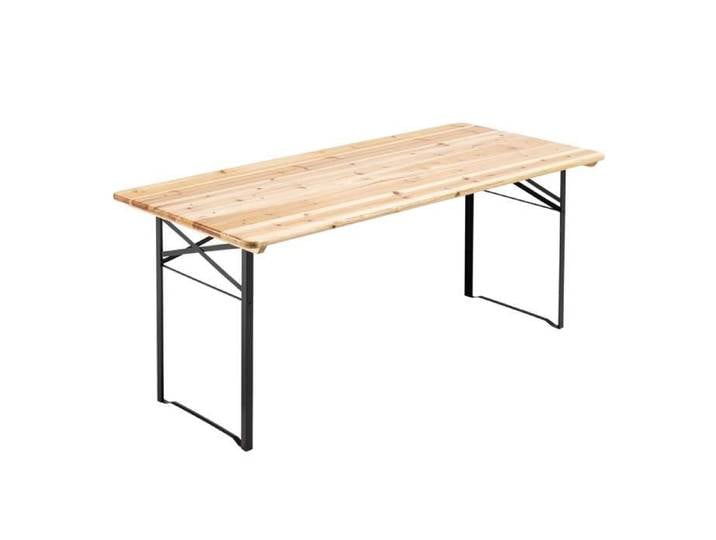 Table en bois 180 cm brasserie pieds pliants Ensemble Brasserie - Oviala