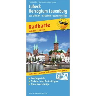 Publicpress Radkarte Lübeck, Herzogtum Lauenburg, Bad Oldesloe, Ratzeburg, Lauenburg/Elbe 1:100.000, Sonstige von , KOMPASS Freytag & Berndt,