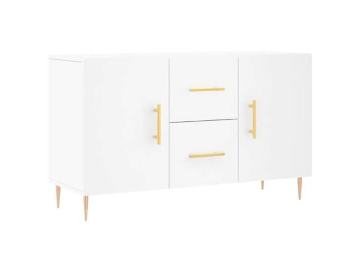 Kaorsrow Sideboard Weiß 100x36x60 cm Kommode mit Türen Holzwerkstoff Moderne Anrichte für Wohnzimmer und Schlafzimmer mit stabilen Metallbeinen und praktischem Stauraum hinter den Türen.