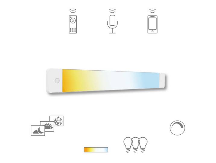 tint Müller Licht LED-Unterbauleuchte Alba, 50cm dimmbar, weiß / opal, für Küche, Aluminium, Modern, Smart Home Einbaulampe