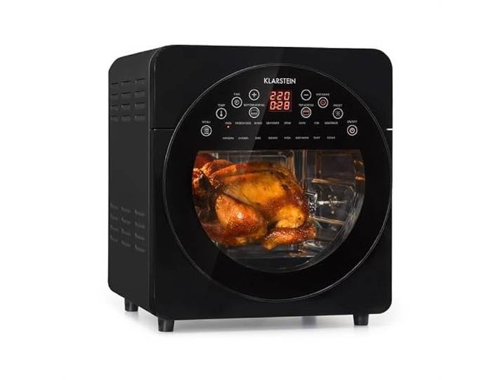 Klarstein AeroVital easy touch Heißluftfritteuse 1700 W, 14 Liter XXL, 16 Programme, Cool Touch Gehäuse, 60 min Timer, 8 h Dörr-Funktion, schwarz