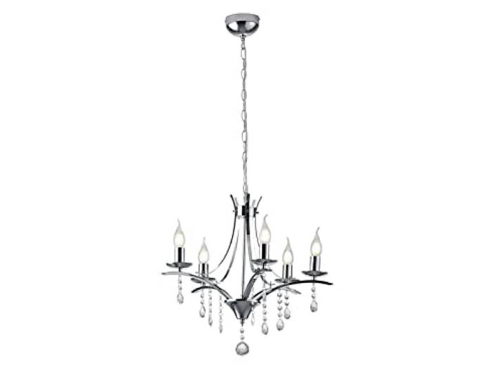 Trio Leuchten Kronleuchter Lucerna 101600506, Metall Chrom, Behang Glas klar, exkl. 5x E14