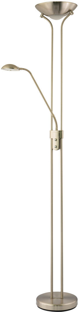 Latitude Run 180 H cm Torchiere Floor Lamp Brushed 180cm H X 25cm W X 25cm D