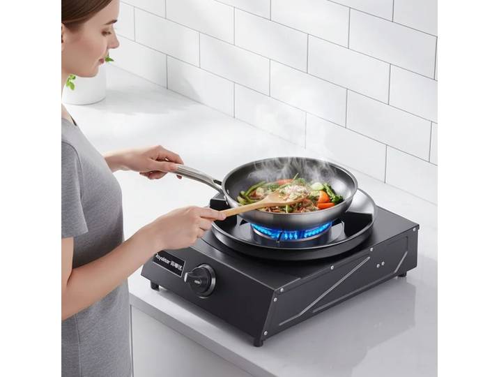 Gaz brûleur unique ménage fort feu liquéfié gaz naturel brûleur unique cuisinière à gaz de table cuisinière à économie d'énergie