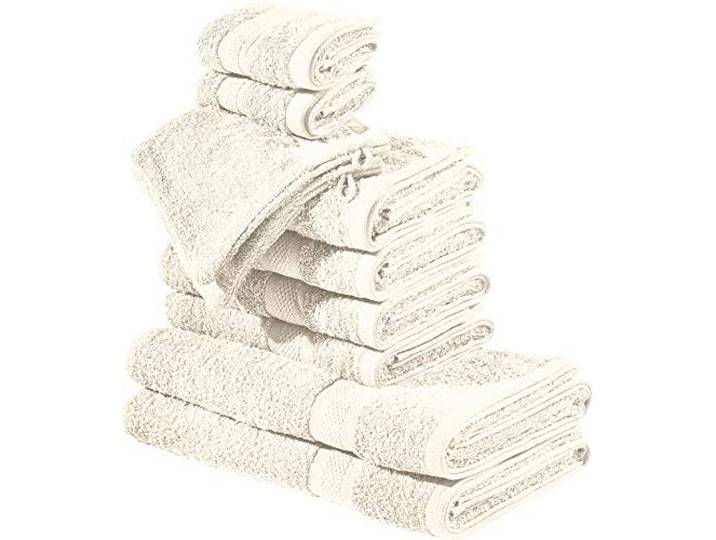 REDBEST Frottier-Set 10-TLG. Chicago Creme Größe - Handtuch, Duschtuch, Gästetuch, Waschhandschuh - saugstark, strapazierfähig, ideal für Reisen, Sport