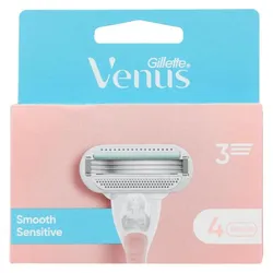 Venus Optic, Rasierklingen, Venus - Gillette Venus Smooth Sensitive Razor Blades - Pink - 4 pcs (4x)