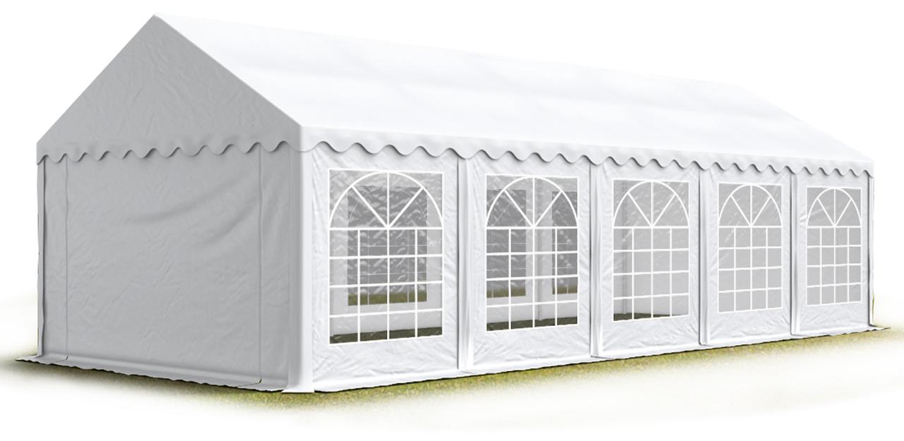 TOOLPORT Partyzelt Festzelt 5x10 m Garten-Pavillon PVC Plane 700 N in weiß Wasserdicht