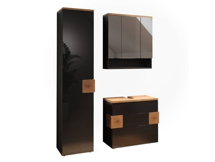 Meubles bain 3 pièces anthracite 70x64cm
