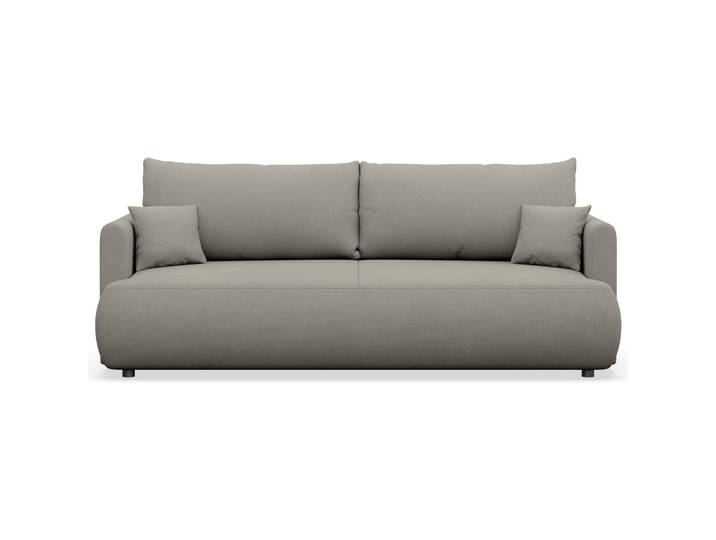 Dreisitziges ausklappbares Sofa Ovo Mini mit Stauraum, hellgrauer