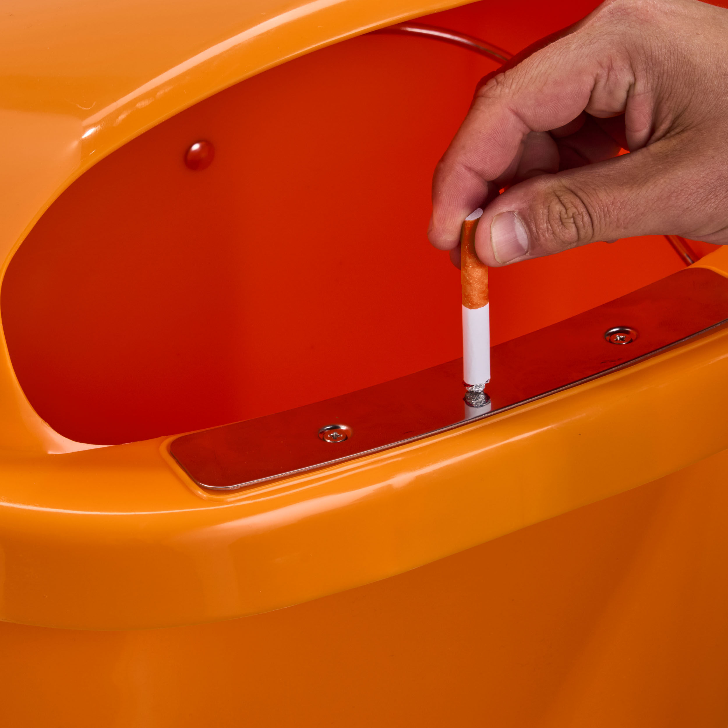 SPRINTIS Poubelle 50 L, pour l’extérieur orange, PEHD