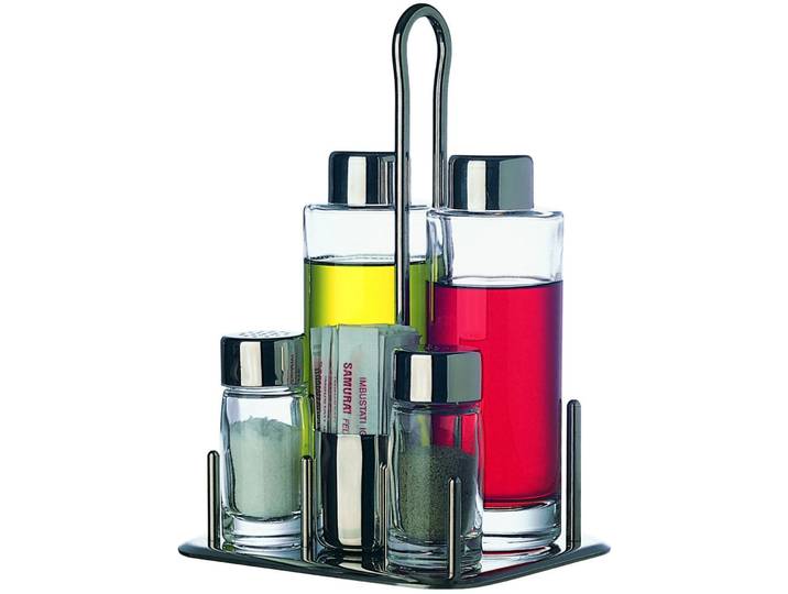 Menage Piazza weiss Edelstahl H 21.8 cm - Farbe: Weiß - Menage
