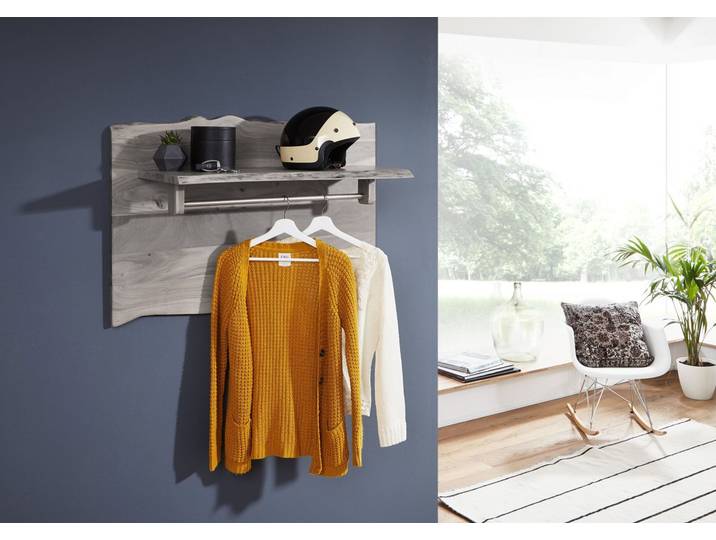Portemanteau 100x32x60cm - Bois d'acacia laqué (Gris) - PURE ACACIA #915